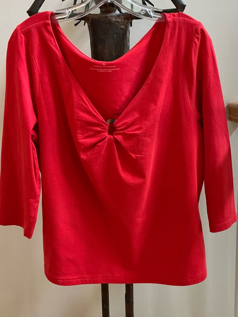 Talbots Orang Twist-Front Three-quarter Length Sleeve Top